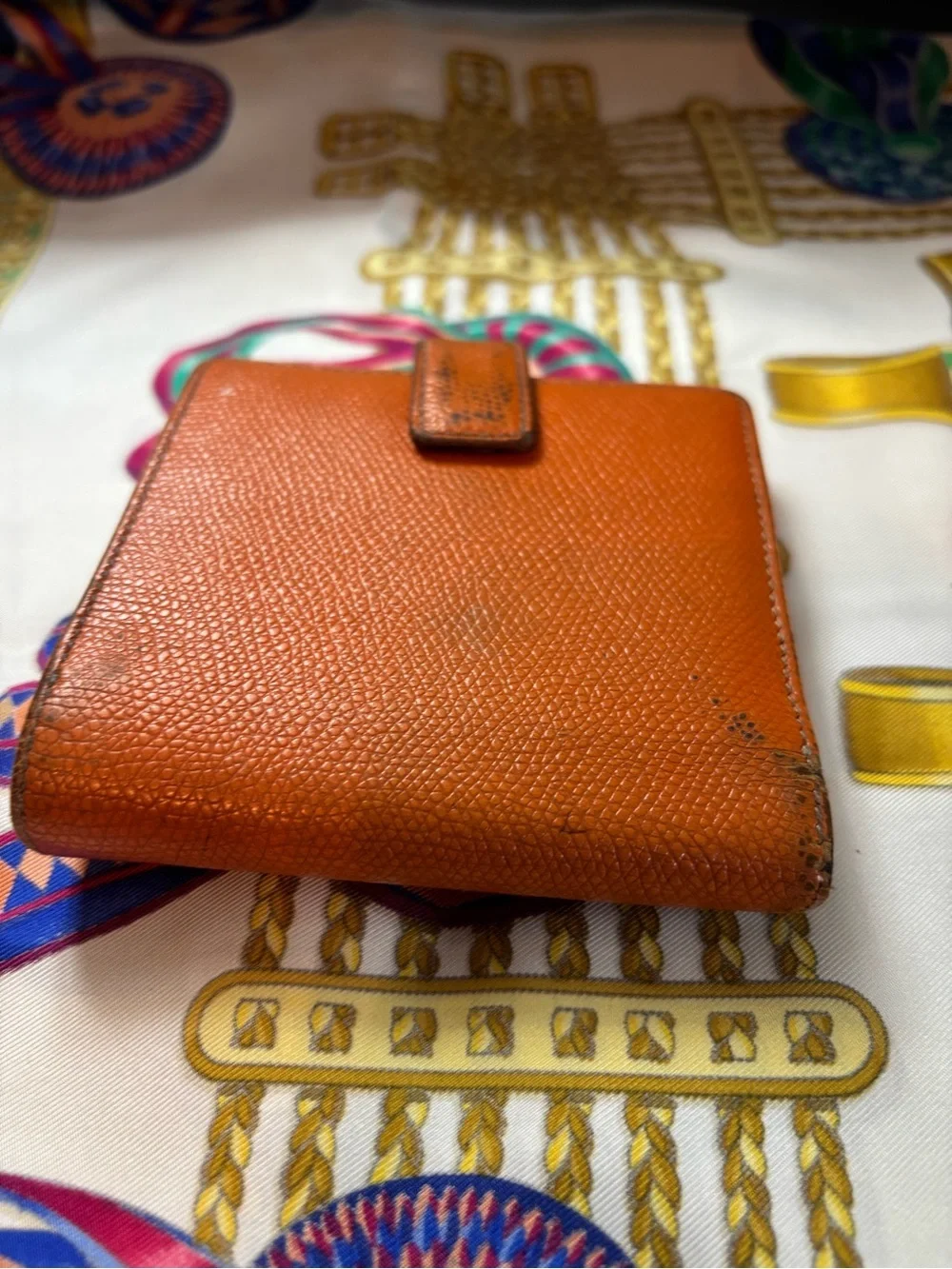 Authentic LOEWE Vintage Anagram Bifold Wallet – Orange